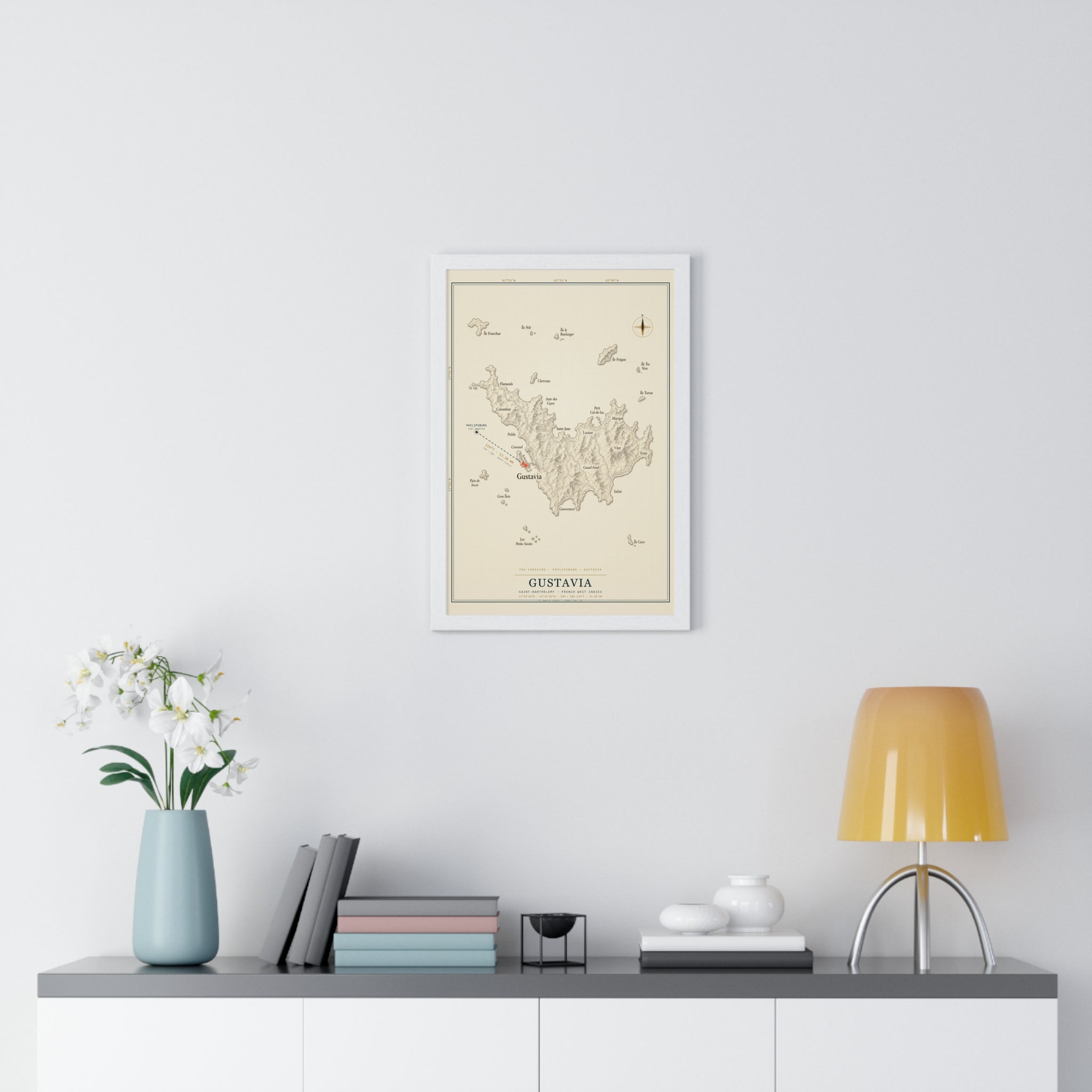 Saint-Barthélemy Nautical Chart — St Barth Map Print