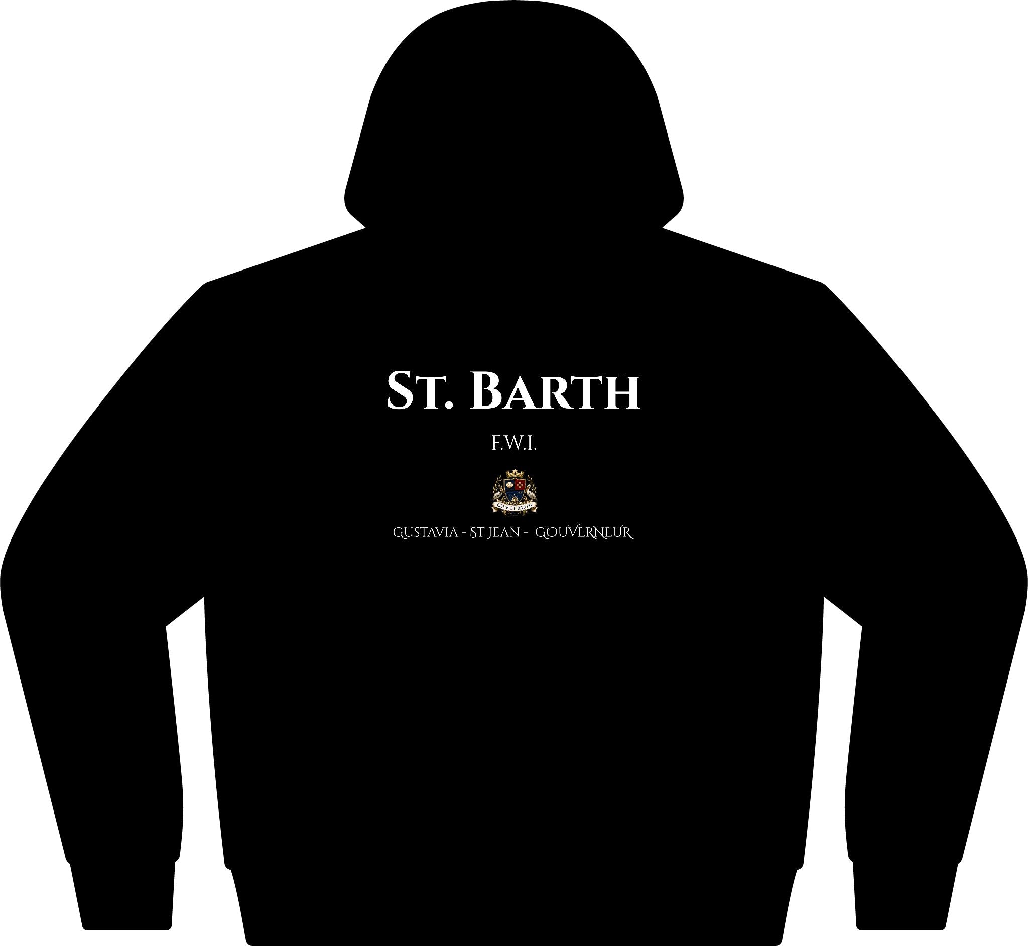 Club St Barth Crest Hoodie. F.W.I. - Unisex Full-Zip