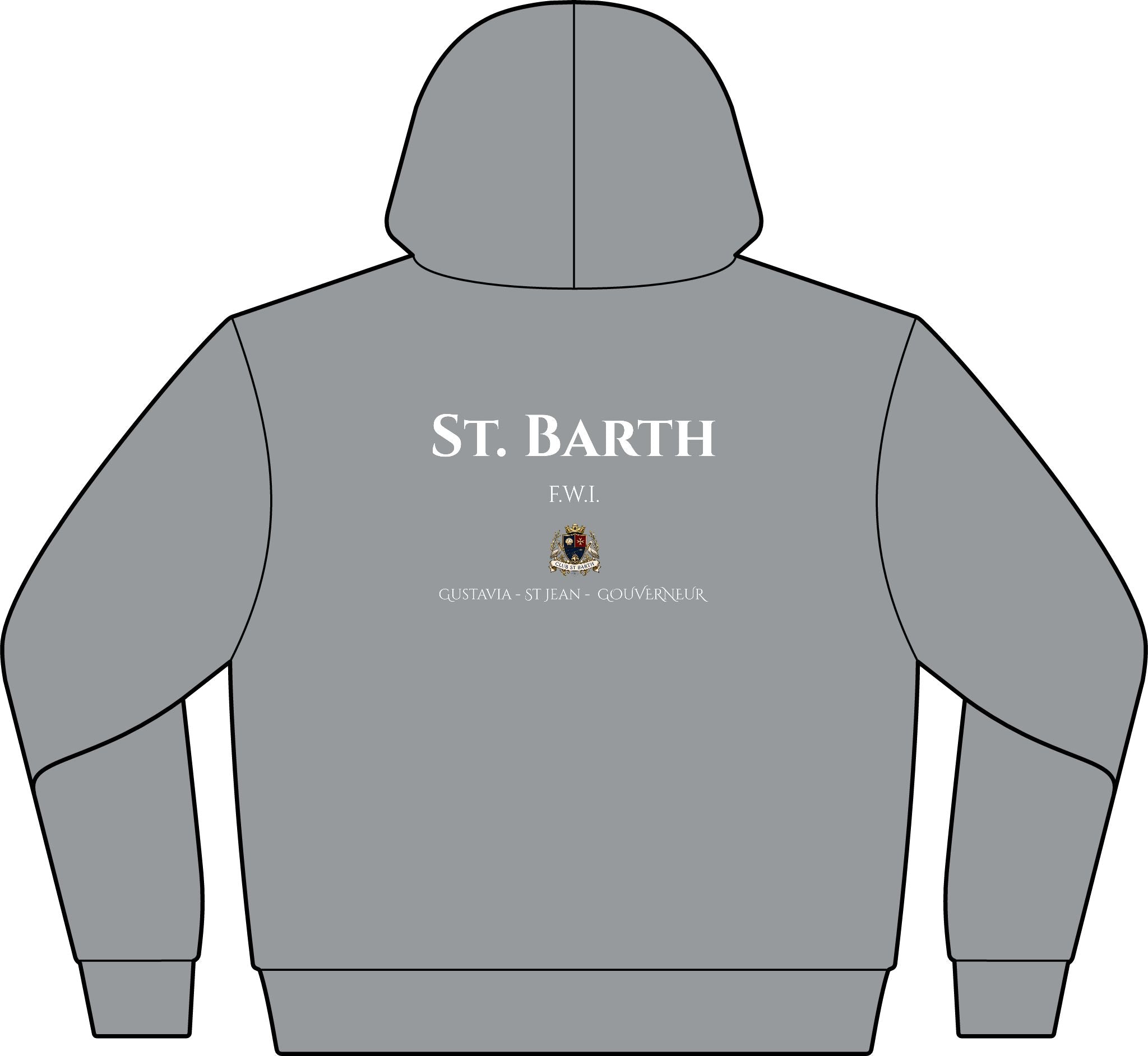 Club St Barth Crest Hoodie. F.W.I. - Unisex Full-Zip