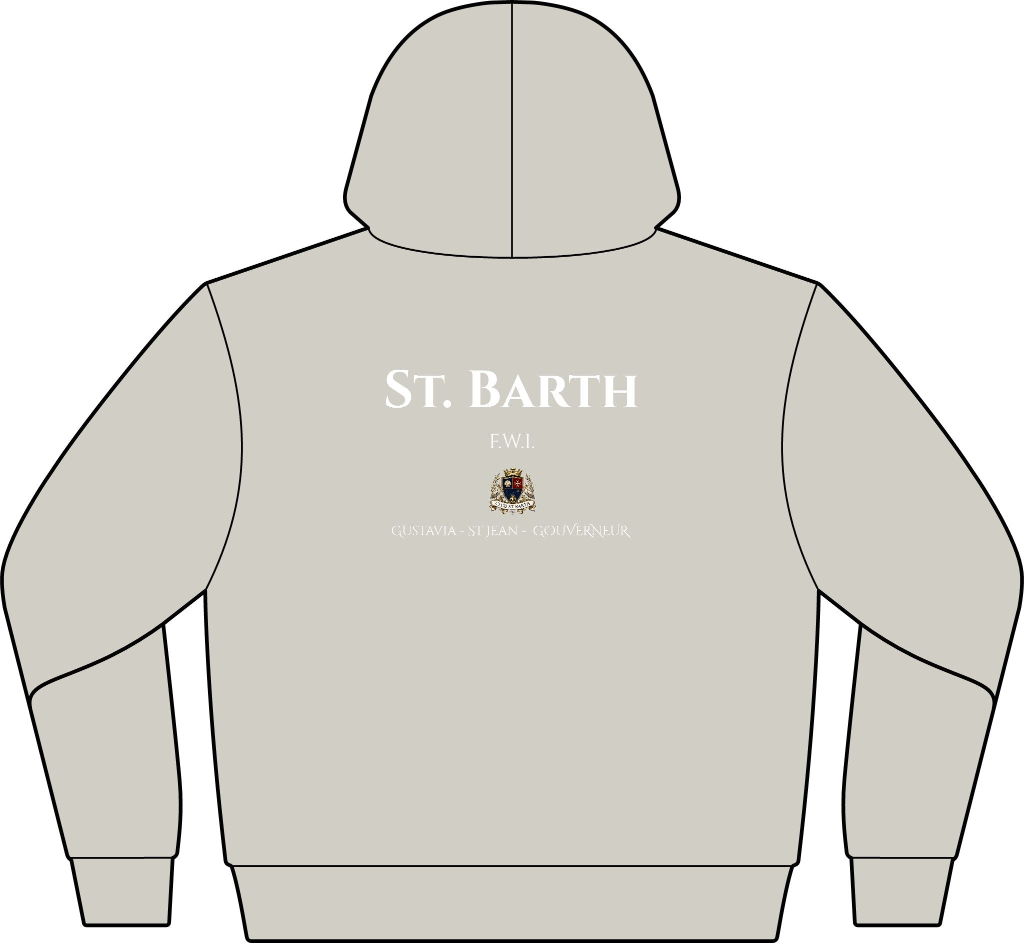 Club St Barth Crest Hoodie. F.W.I. - Unisex Full-Zip