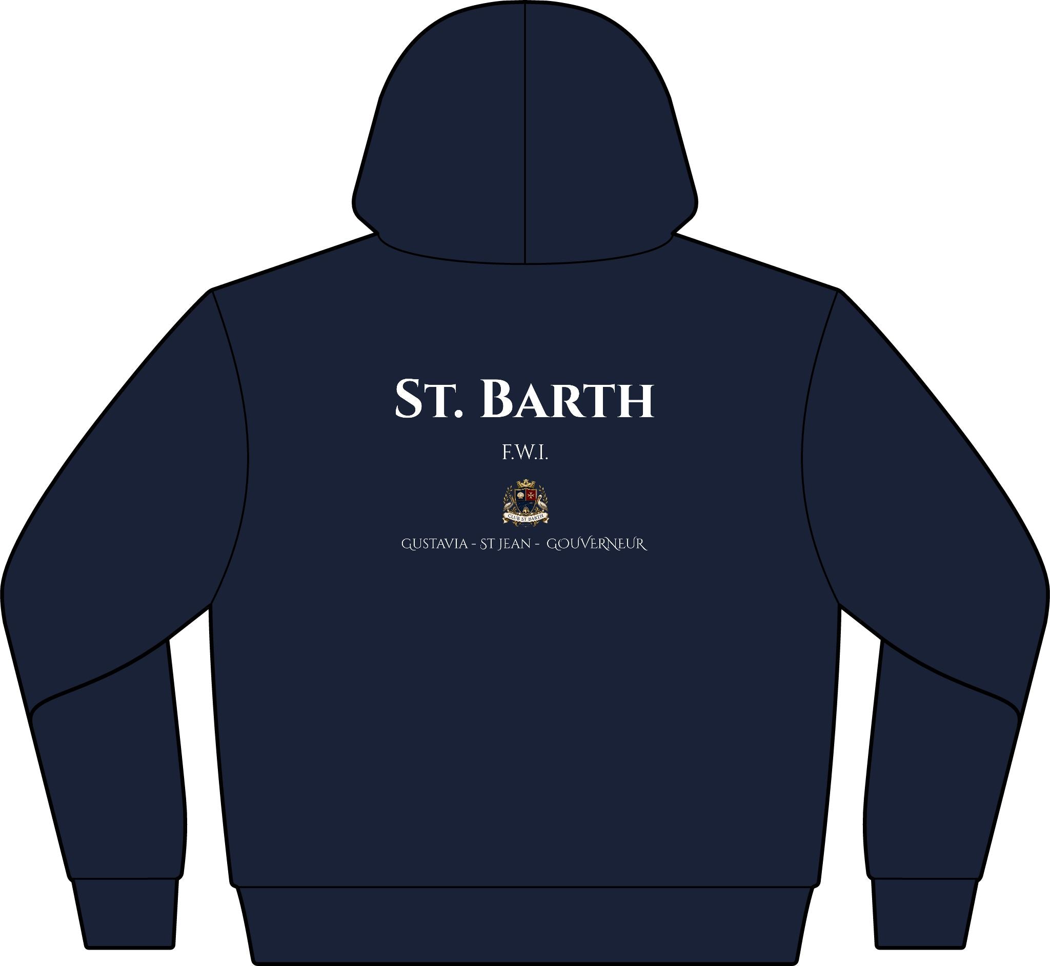 Club St Barth Crest Hoodie. F.W.I. - Unisex Full-Zip