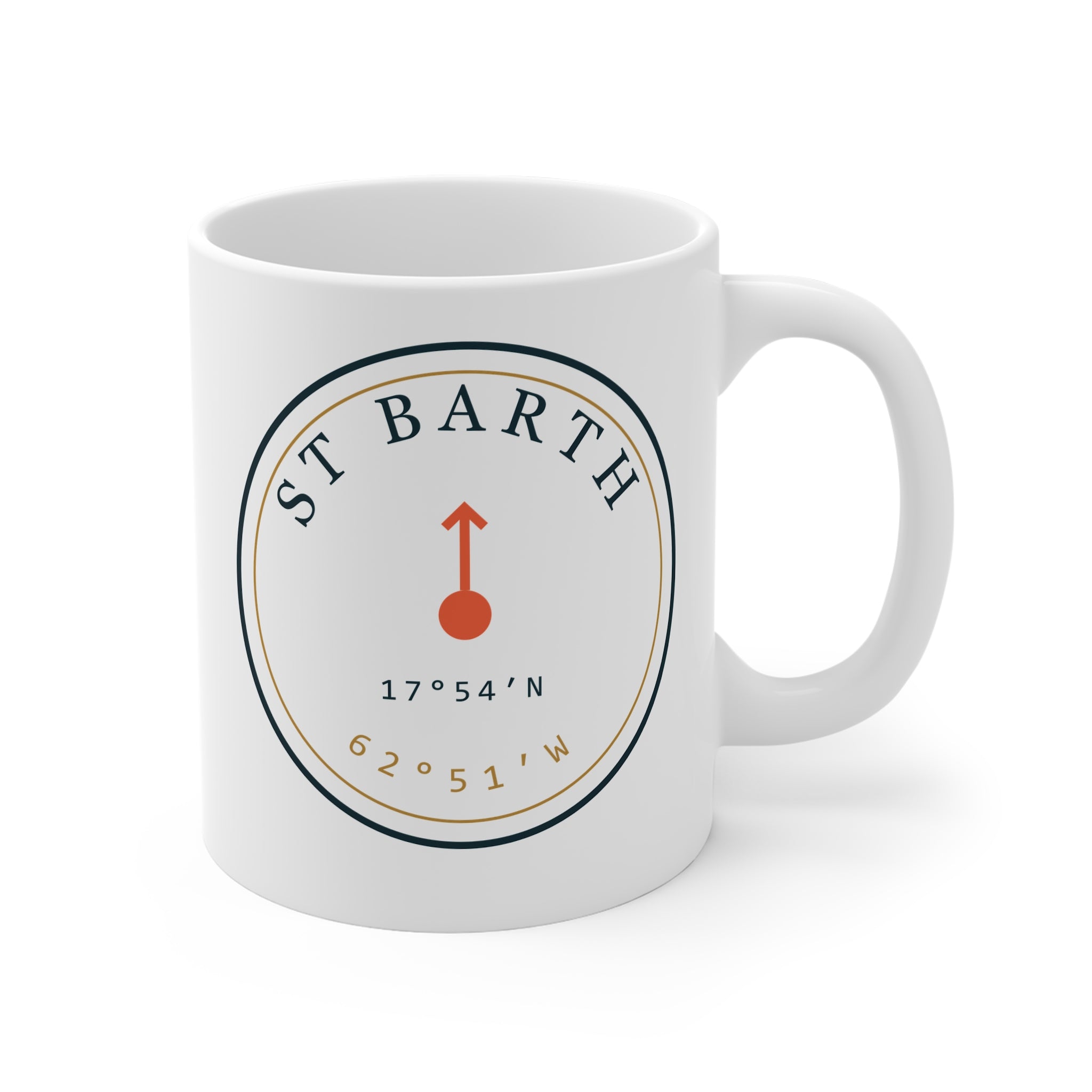 Gustavia Chart Mug — St Barth 17°54′N