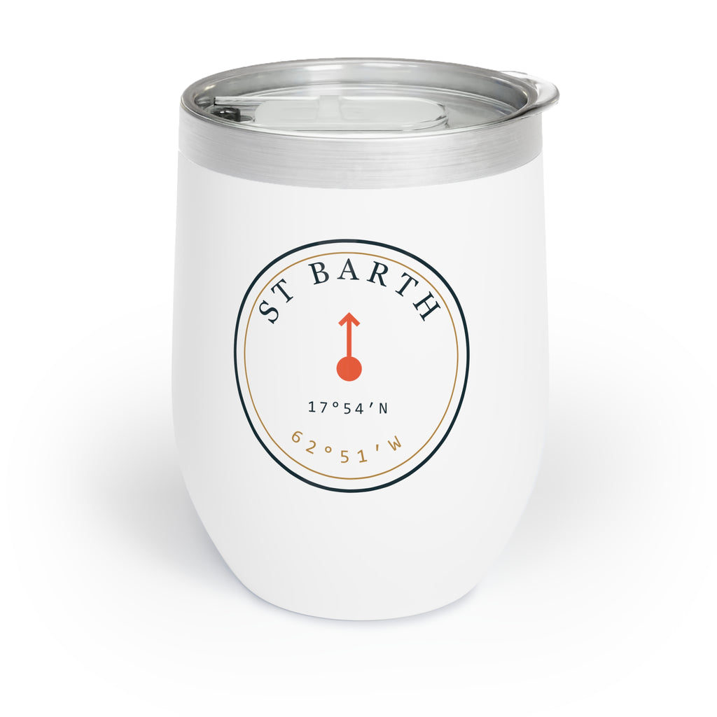 Gustavia Chart Chill Wine Tumbler — St Barth 17°54′N