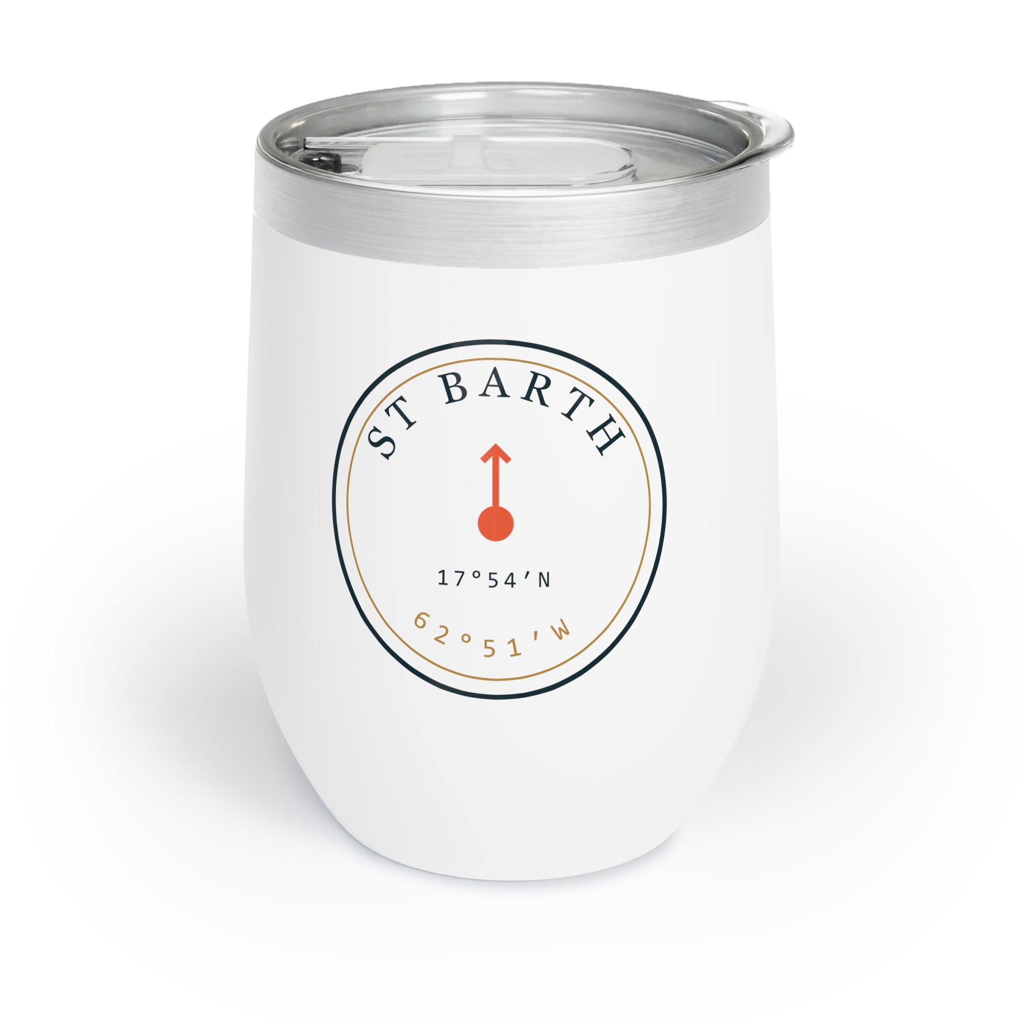 Gustavia Chart Chill Wine Tumbler — St Barth 17°54′N