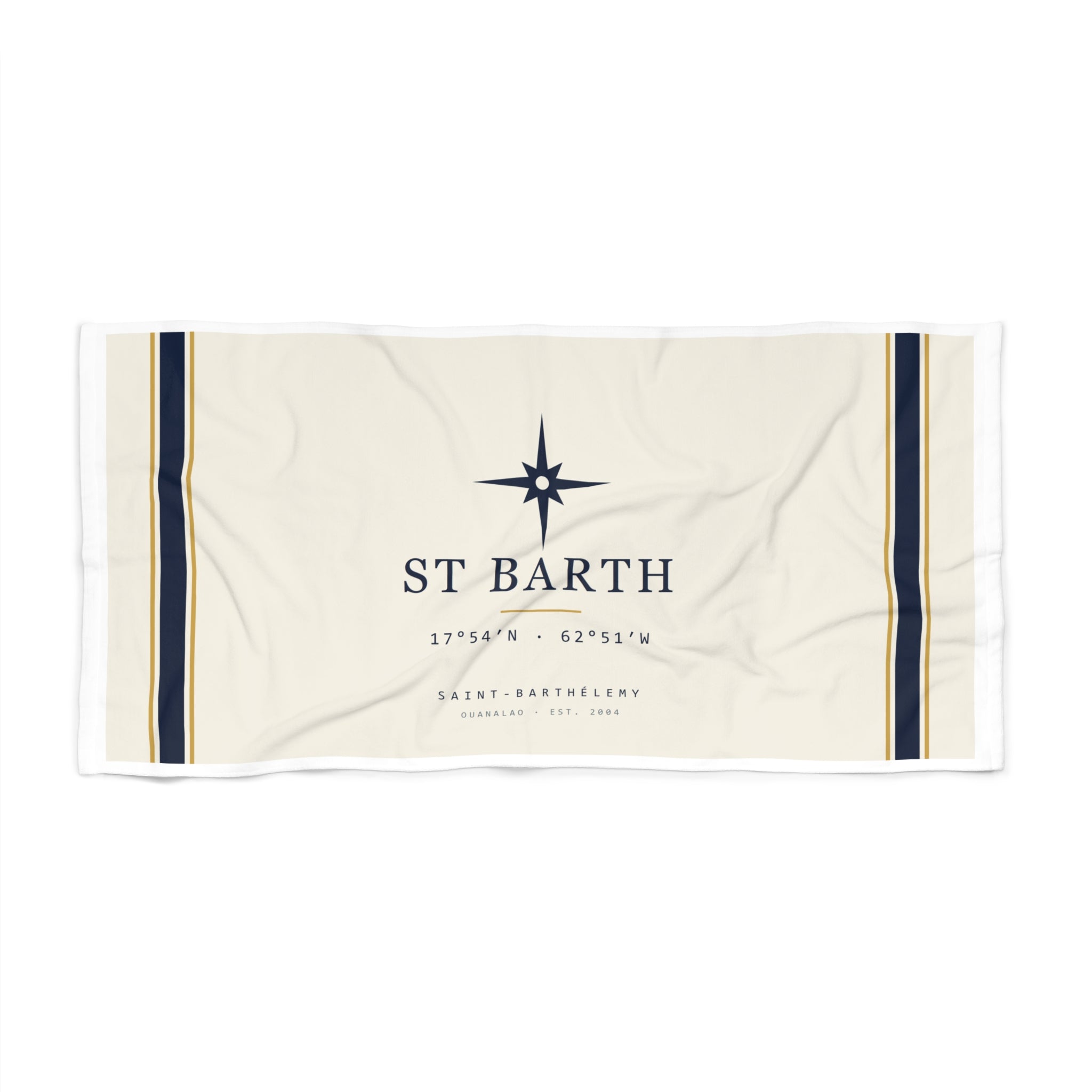 Saint-Barthélemy Chart Beach Towel — 17°54′N