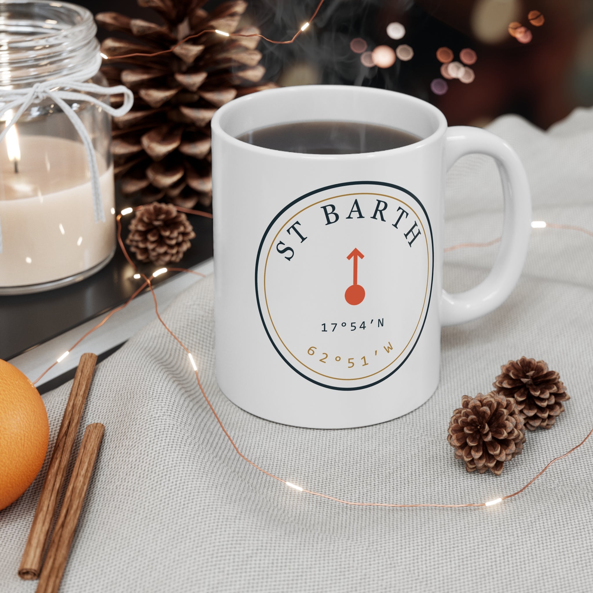 Gustavia Chart Mug — St Barth 17°54′N