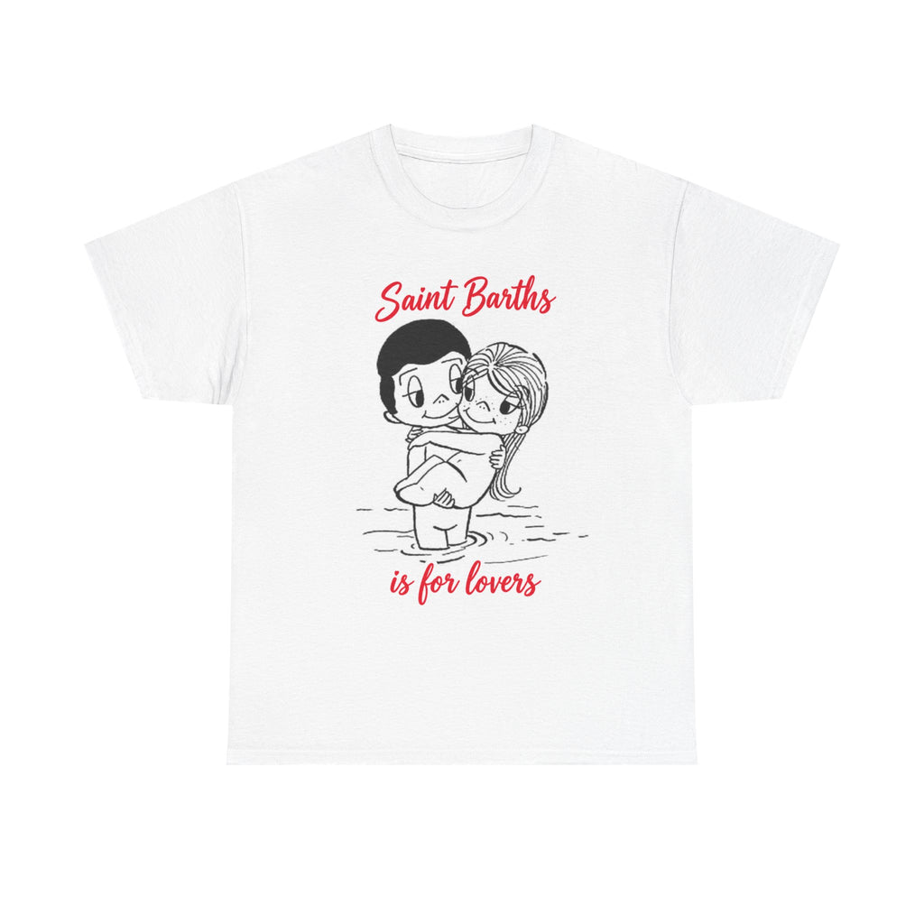 St Barth is For Lovers Heavy Cotton Tee - Red Lettering