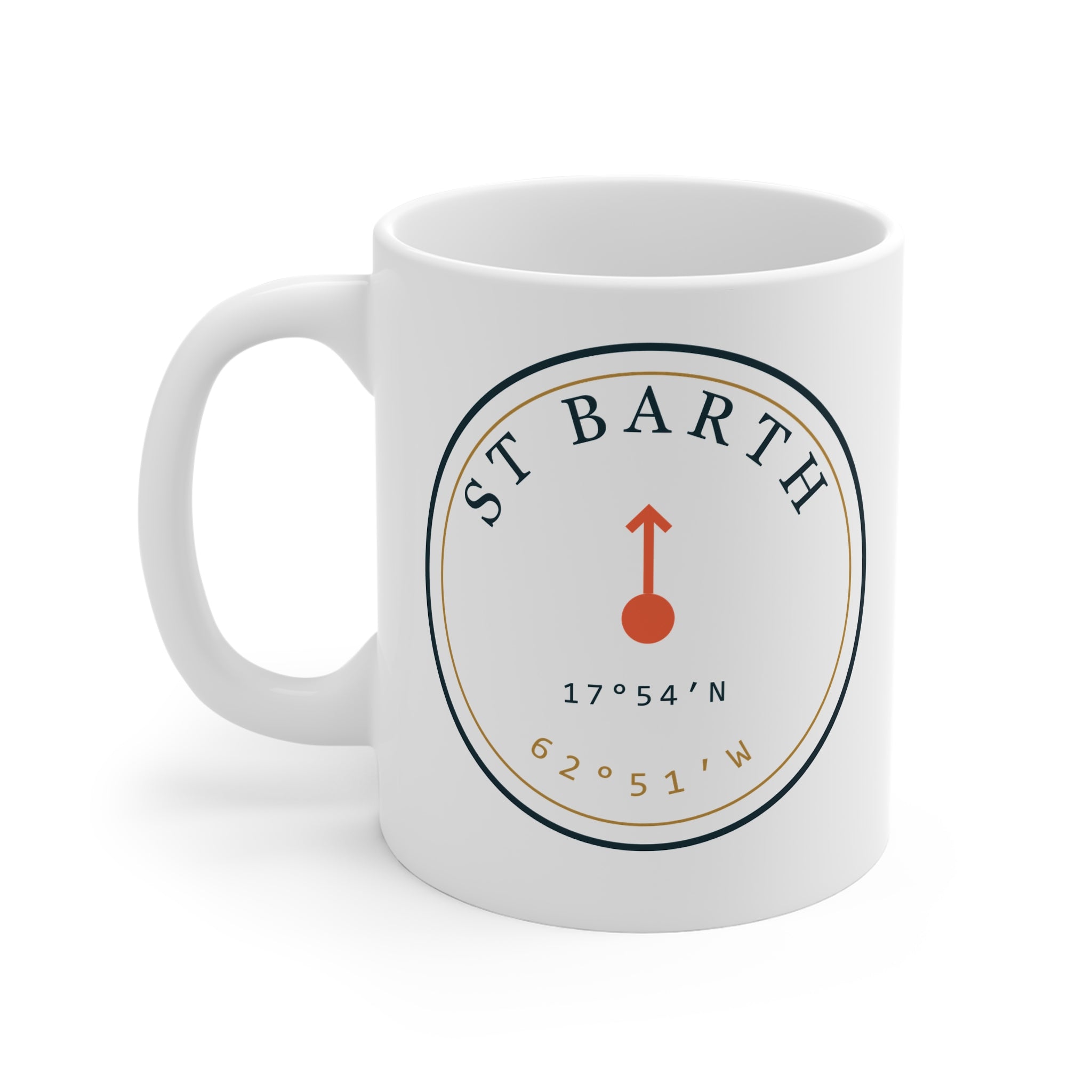 Gustavia Chart Mug — St Barth 17°54′N