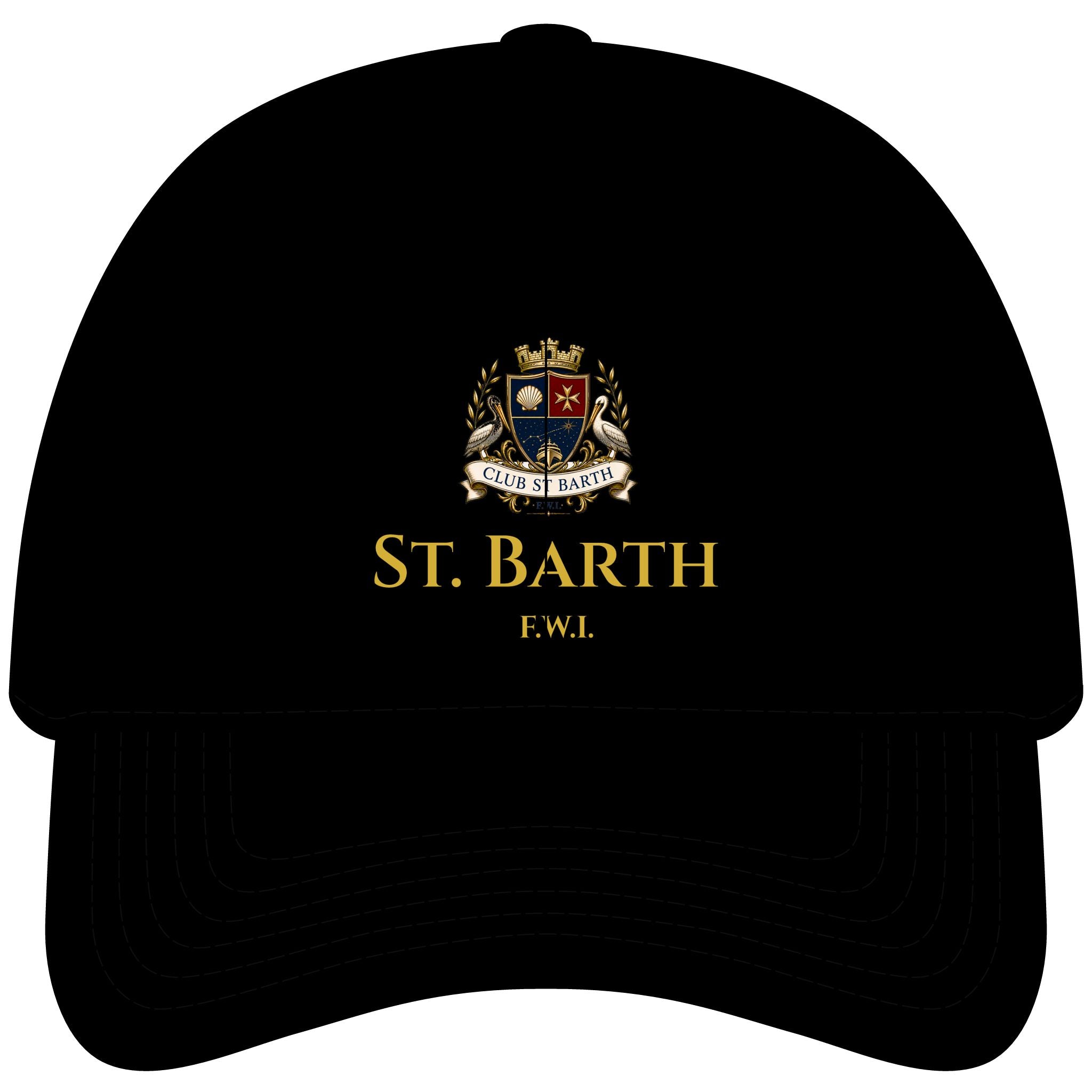 Club St Barth Crest Cap Black & Gold.