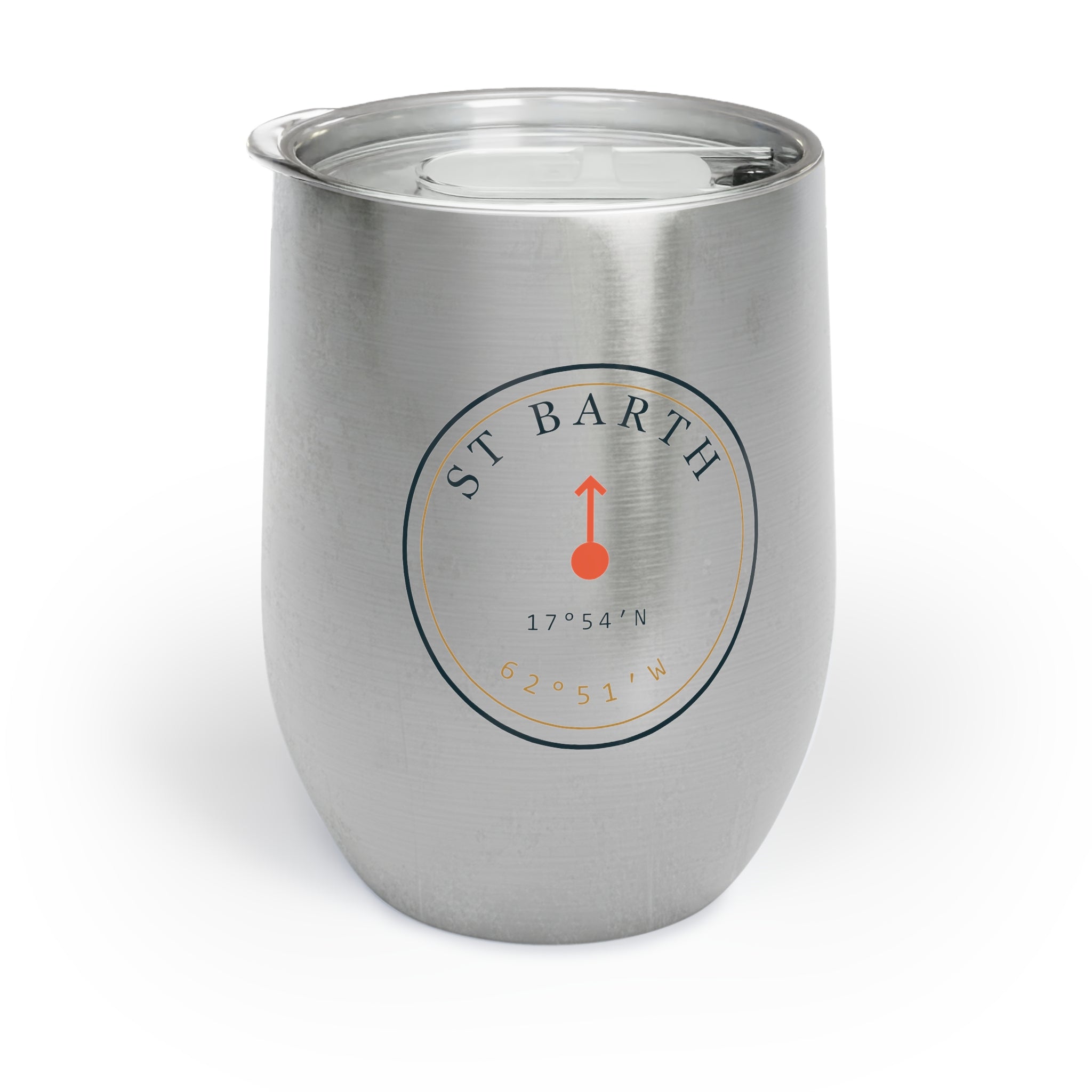 Gustavia Chart Chill Wine Tumbler — St Barth 17°54′N