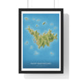Saint-Barthélemy Map — Colour Relief Art Print