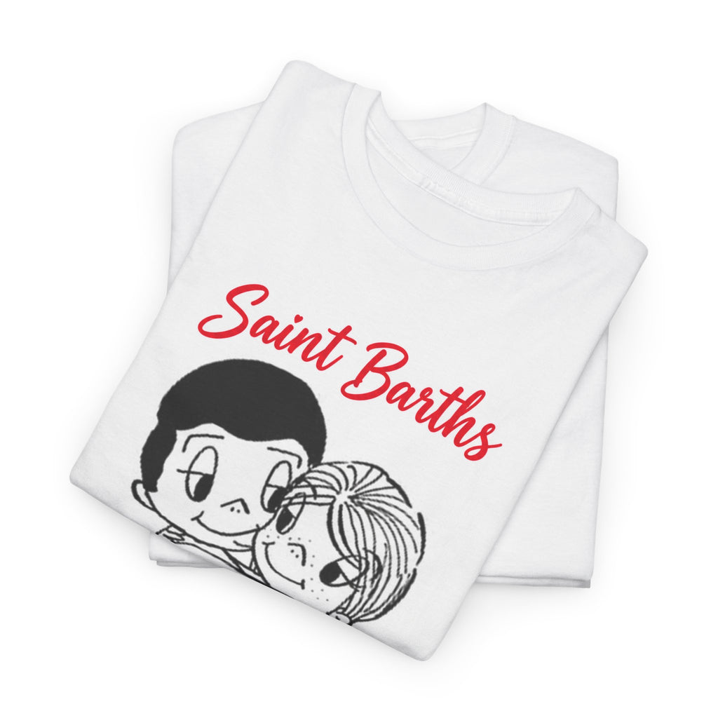 St Barth is For Lovers Heavy Cotton Tee - Red Lettering