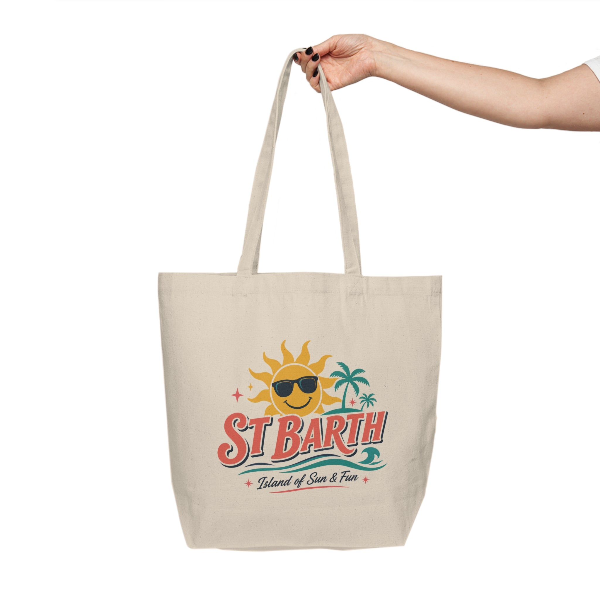 Sunny St Barth Canvas Shopping Tote
