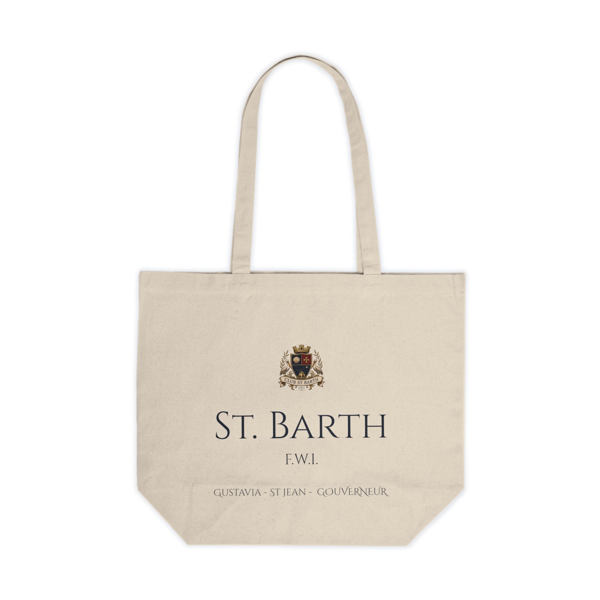 Club St Barth Crest Canvas Shopping Tote. — F.W.I.