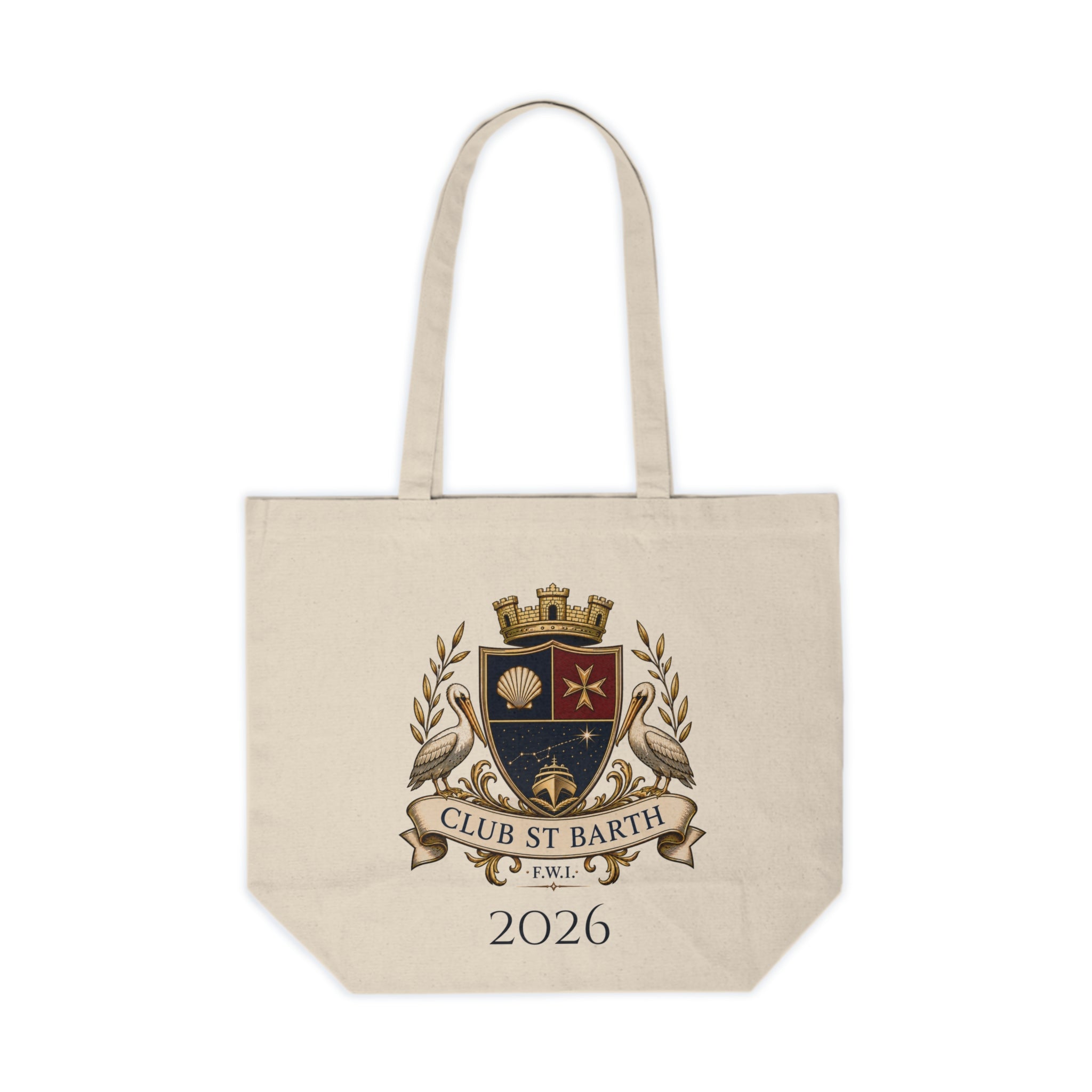 Club St Barth Crest Canvas Shopping Tote 2026 — F.W.I.
