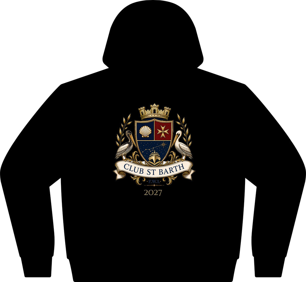 Club St Barth Crest Hoodie F.W.I. - Unisex Full-Zip