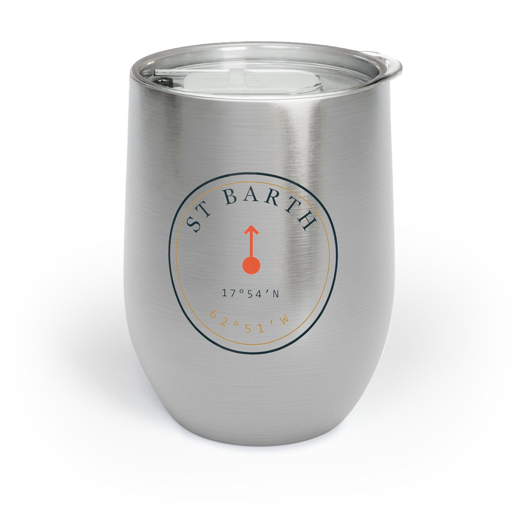 Gustavia Chart Chill Wine Tumbler — St Barth 17°54′N