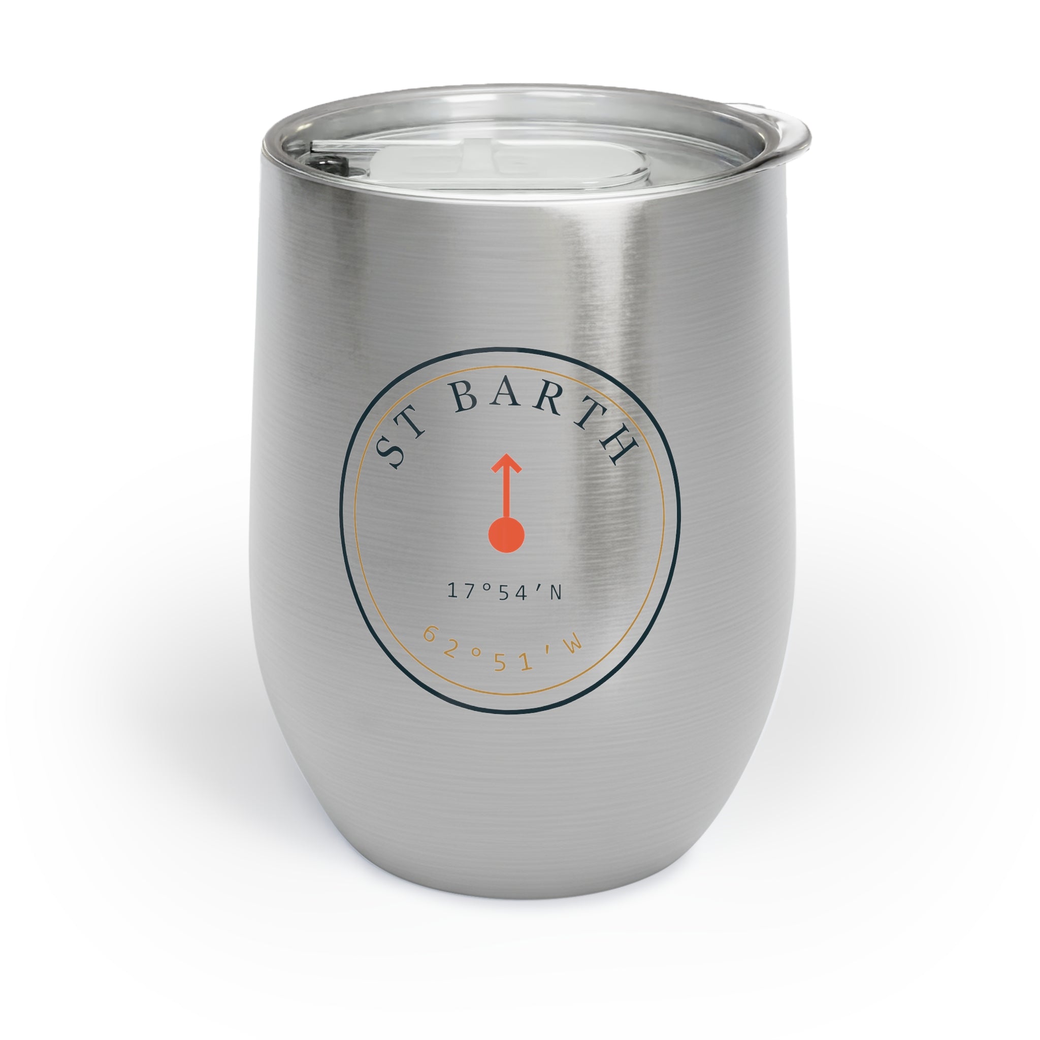 Gustavia Chart Chill Wine Tumbler — St Barth 17°54′N