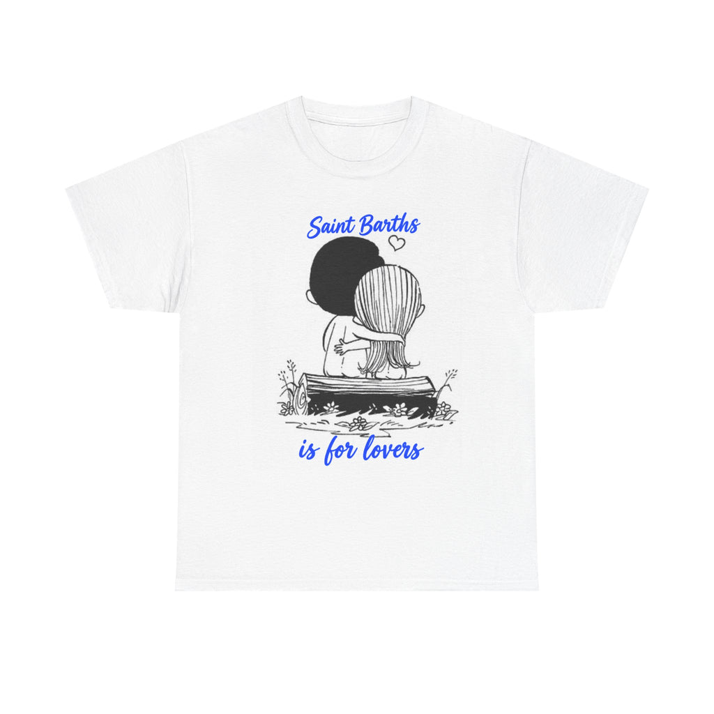 St Barth is For Lovers Heavy Cotton Tee - Blue Lettering