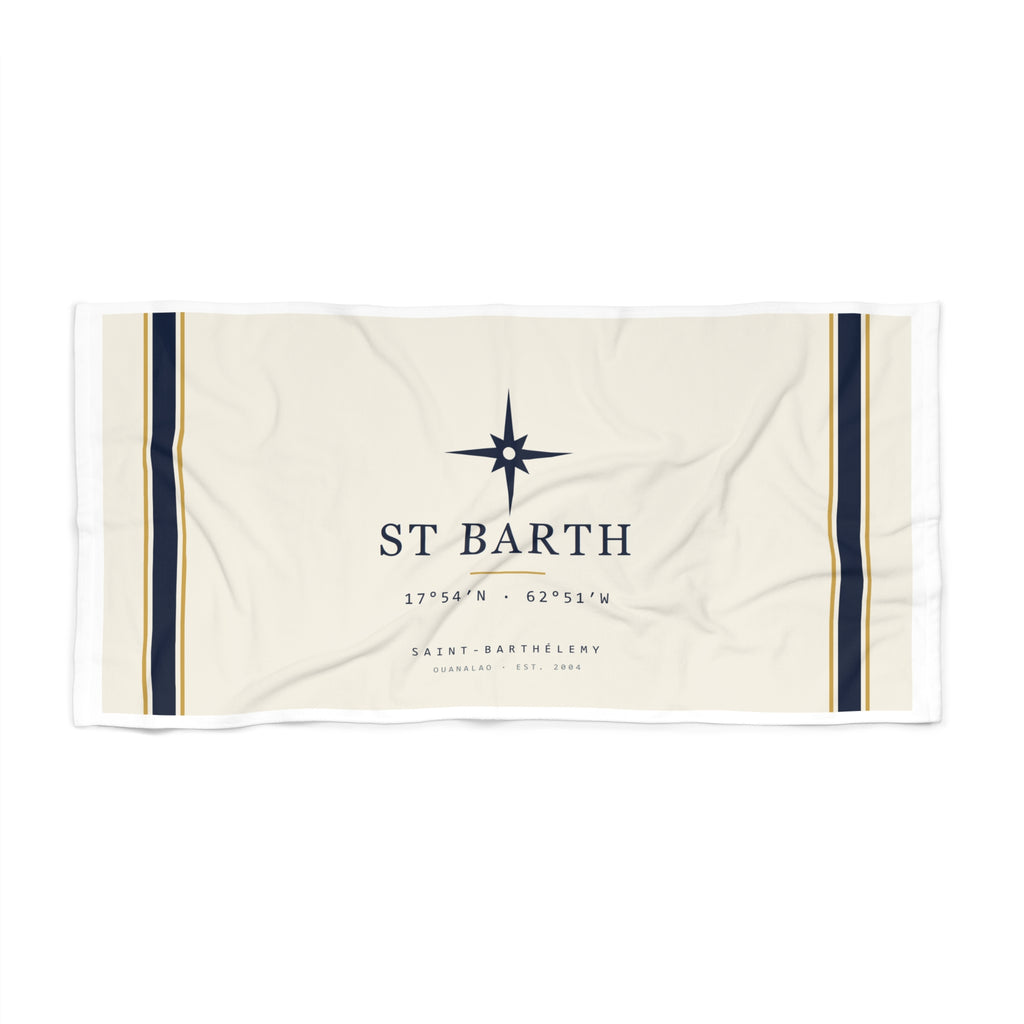 Saint-Barthélemy Chart Beach Towel — 17°54′N