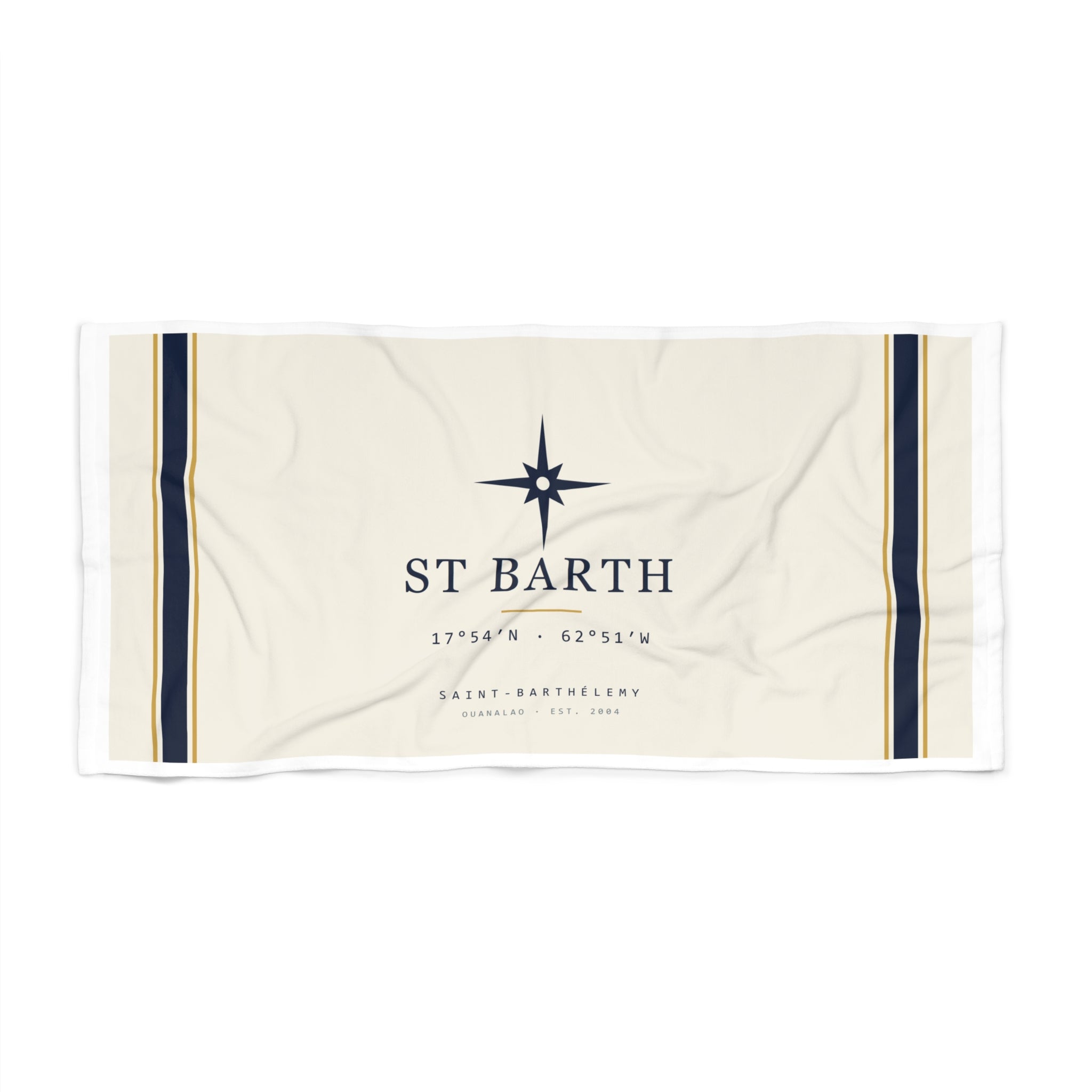 Saint-Barthélemy Chart Beach Towel — 17°54′N