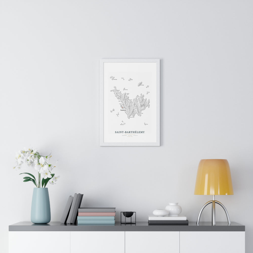 Saint-Barthélemy Map — Minimalist Art Print