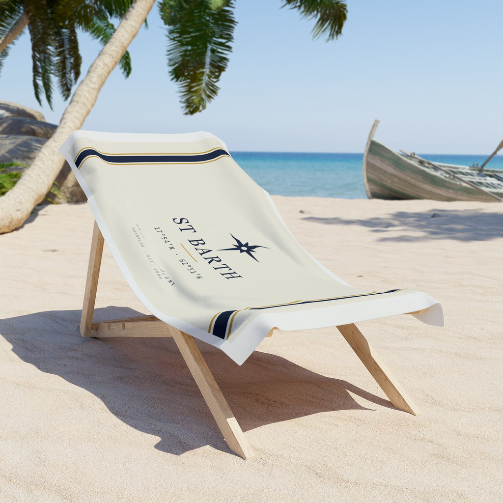 Saint-Barthélemy Chart Beach Towel — 17°54′N