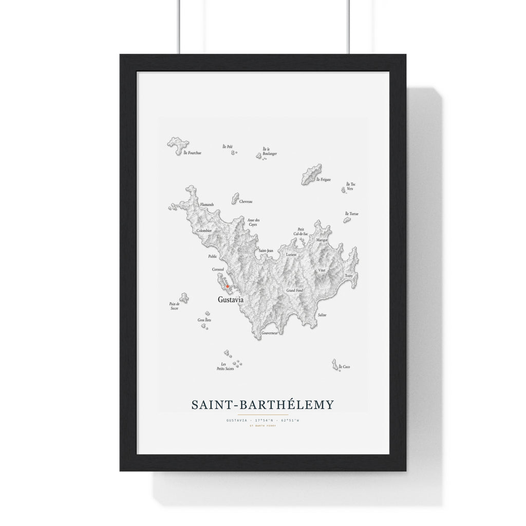 Saint-Barthélemy Map — Minimalist Art Print