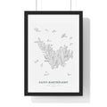 Saint-Barthélemy Map — Minimalist Art Print