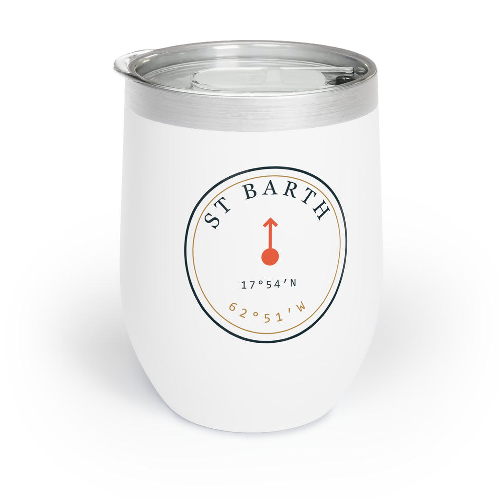 Gustavia Chart Chill Wine Tumbler — St Barth 17°54′N