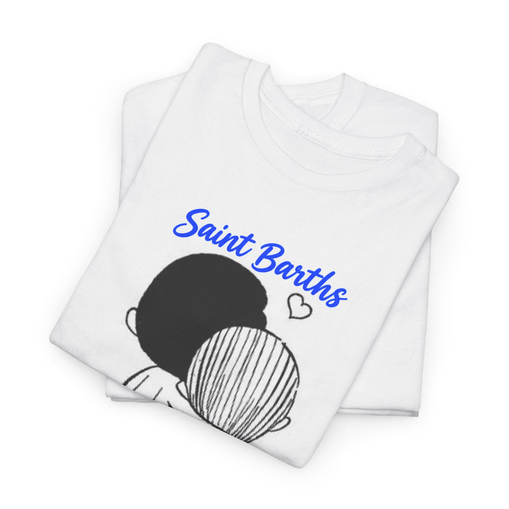 St Barth is For Lovers Heavy Cotton Tee - Blue Lettering