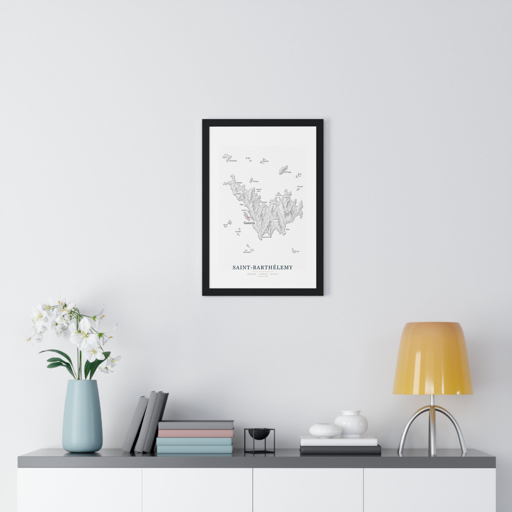 Saint-Barthélemy Map — Minimalist Art Print
