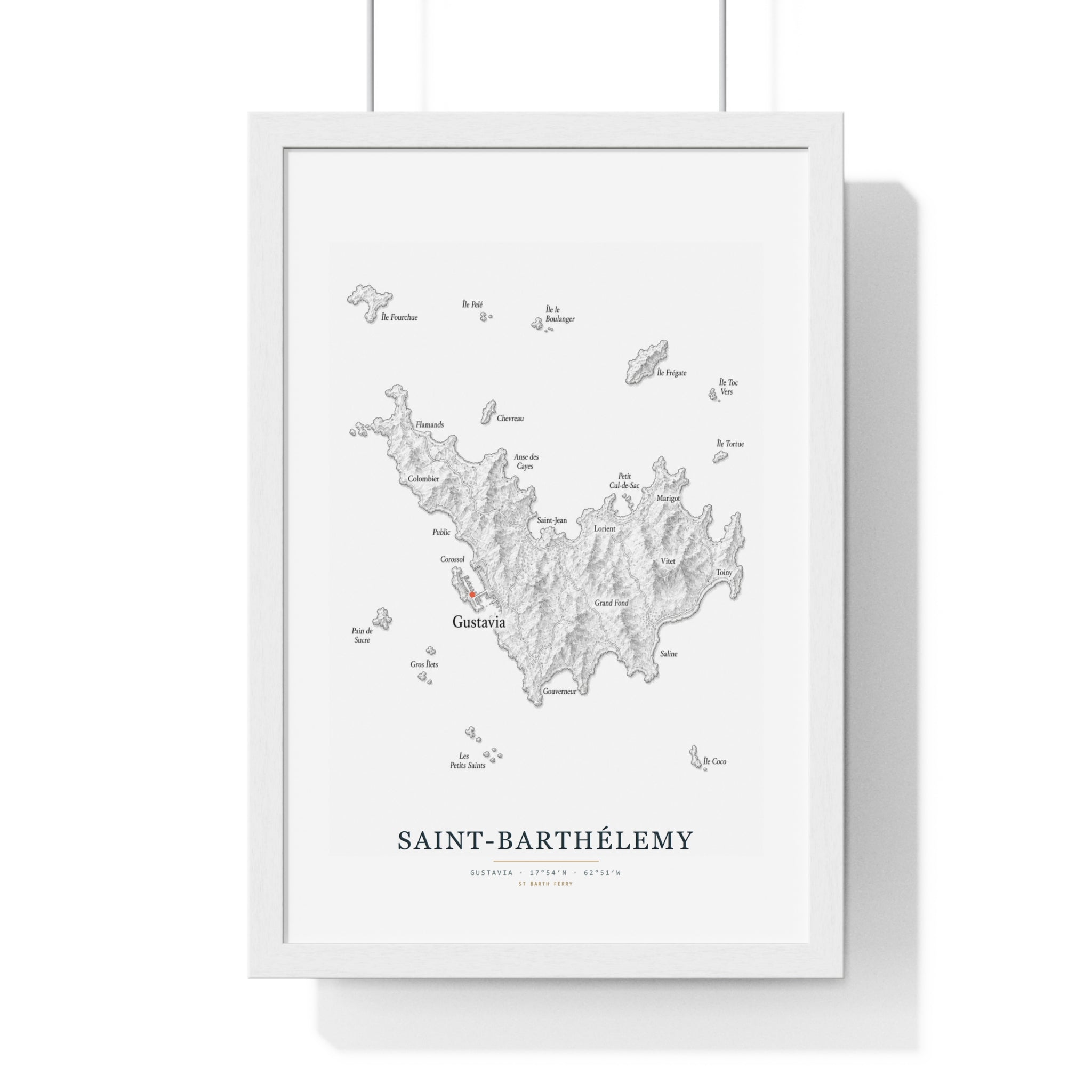 Saint-Barthélemy Map — Minimalist Art Print