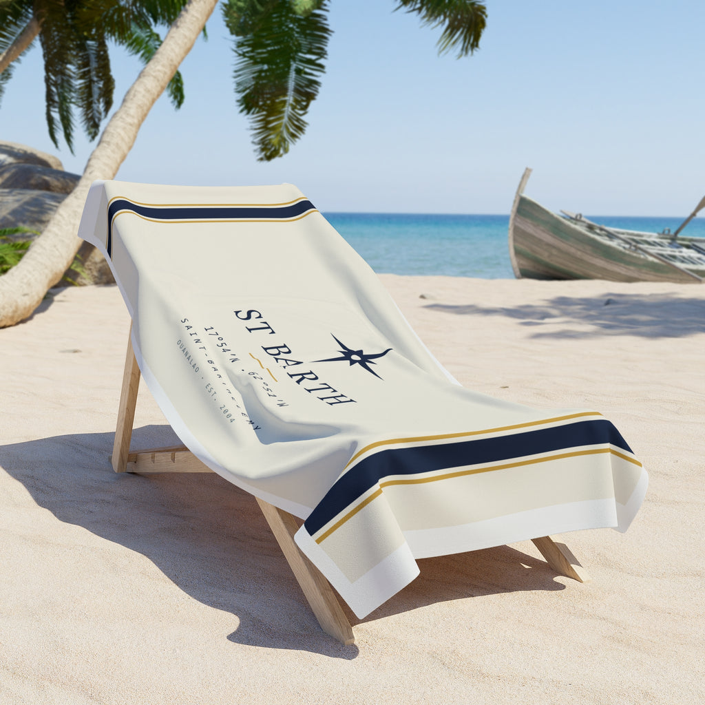 Saint-Barthélemy Chart Beach Towel — 17°54′N